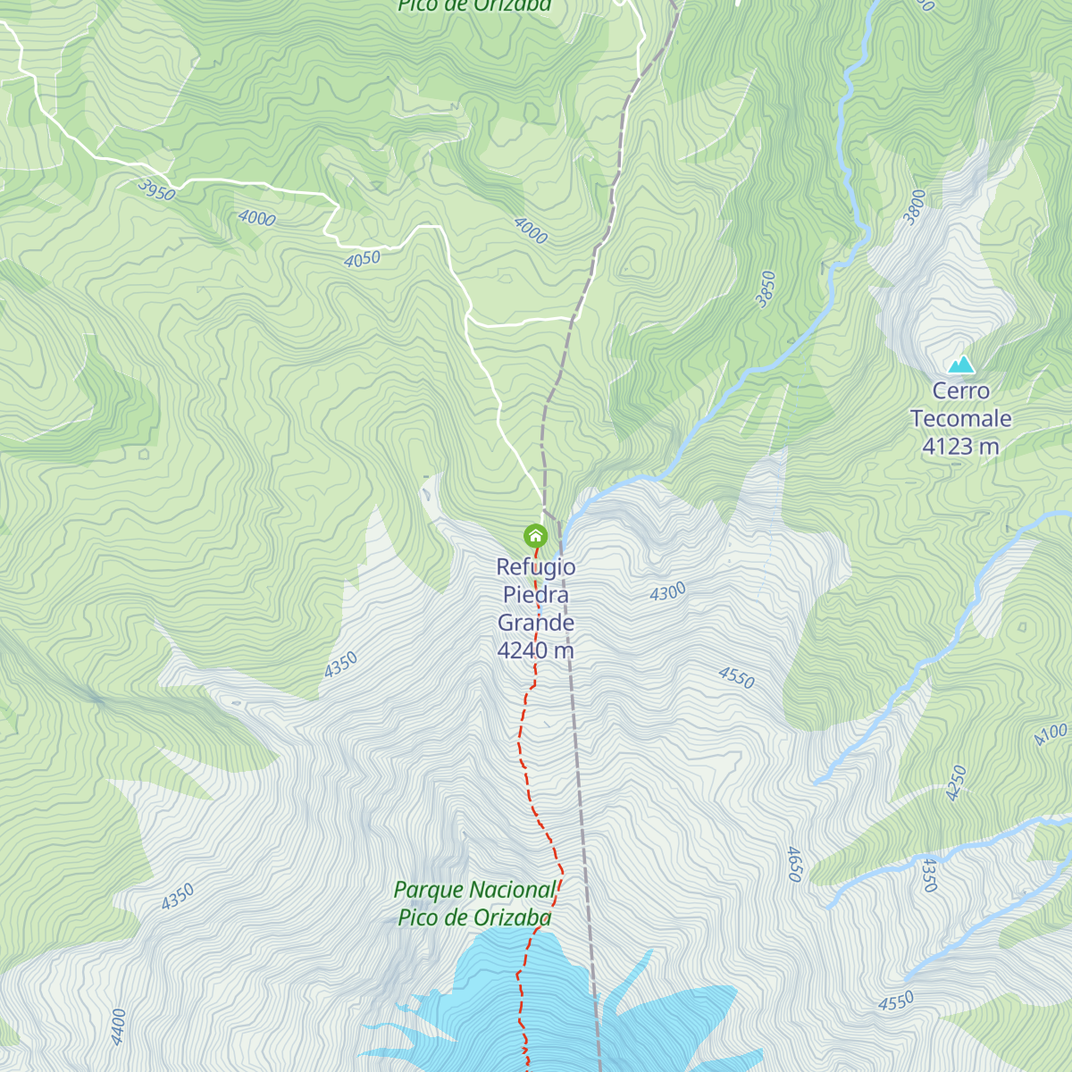 Refugio Piedra Grande map