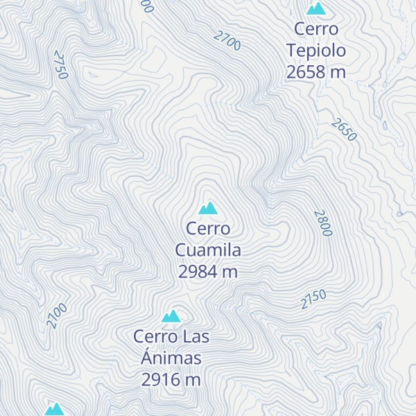 Map of Cerro Cuamila