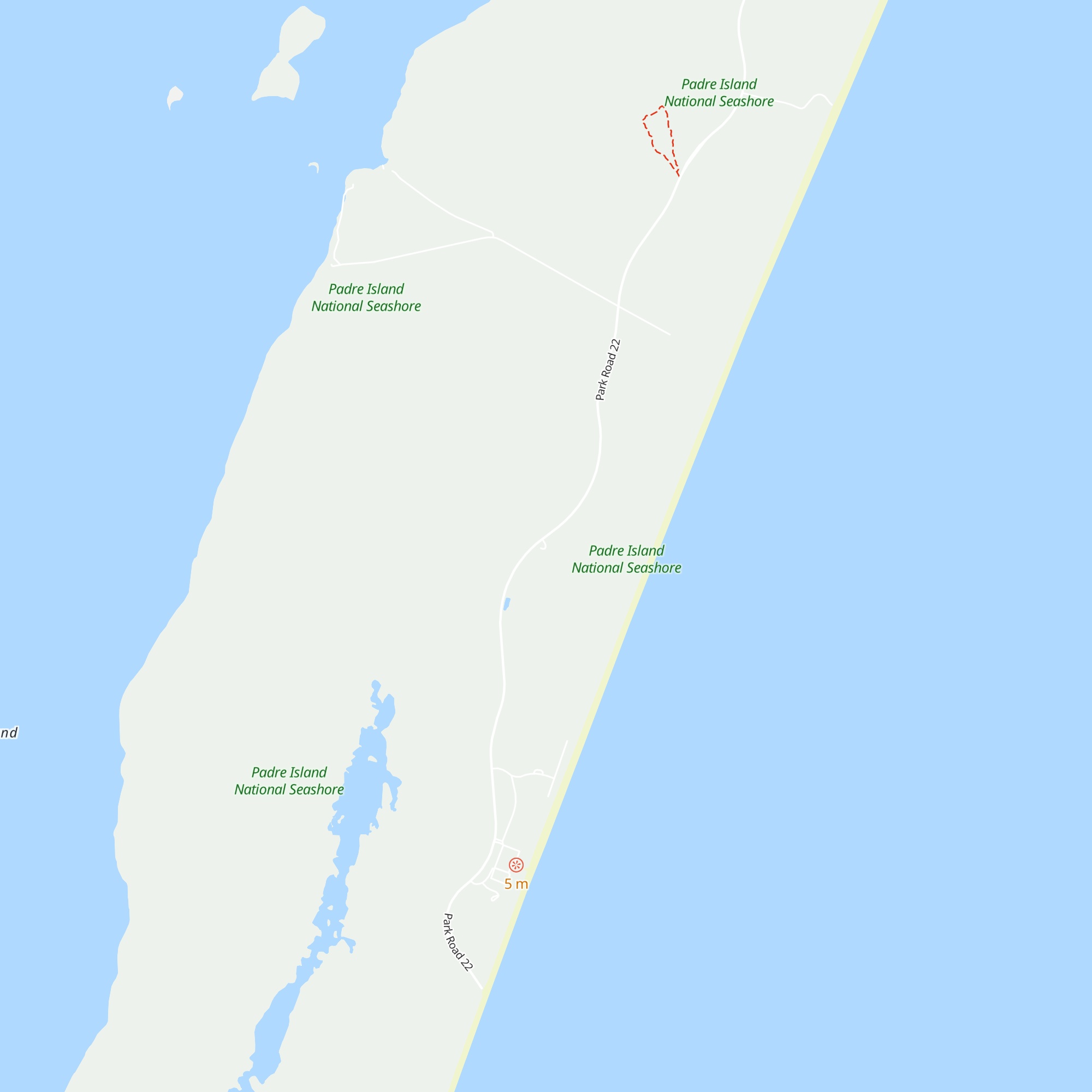 Padre Island National Seashore Park Headquarters map