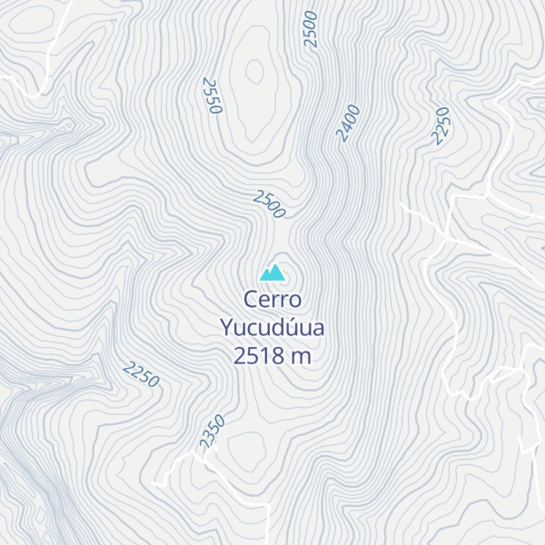 Map of Cerro Yucudúua