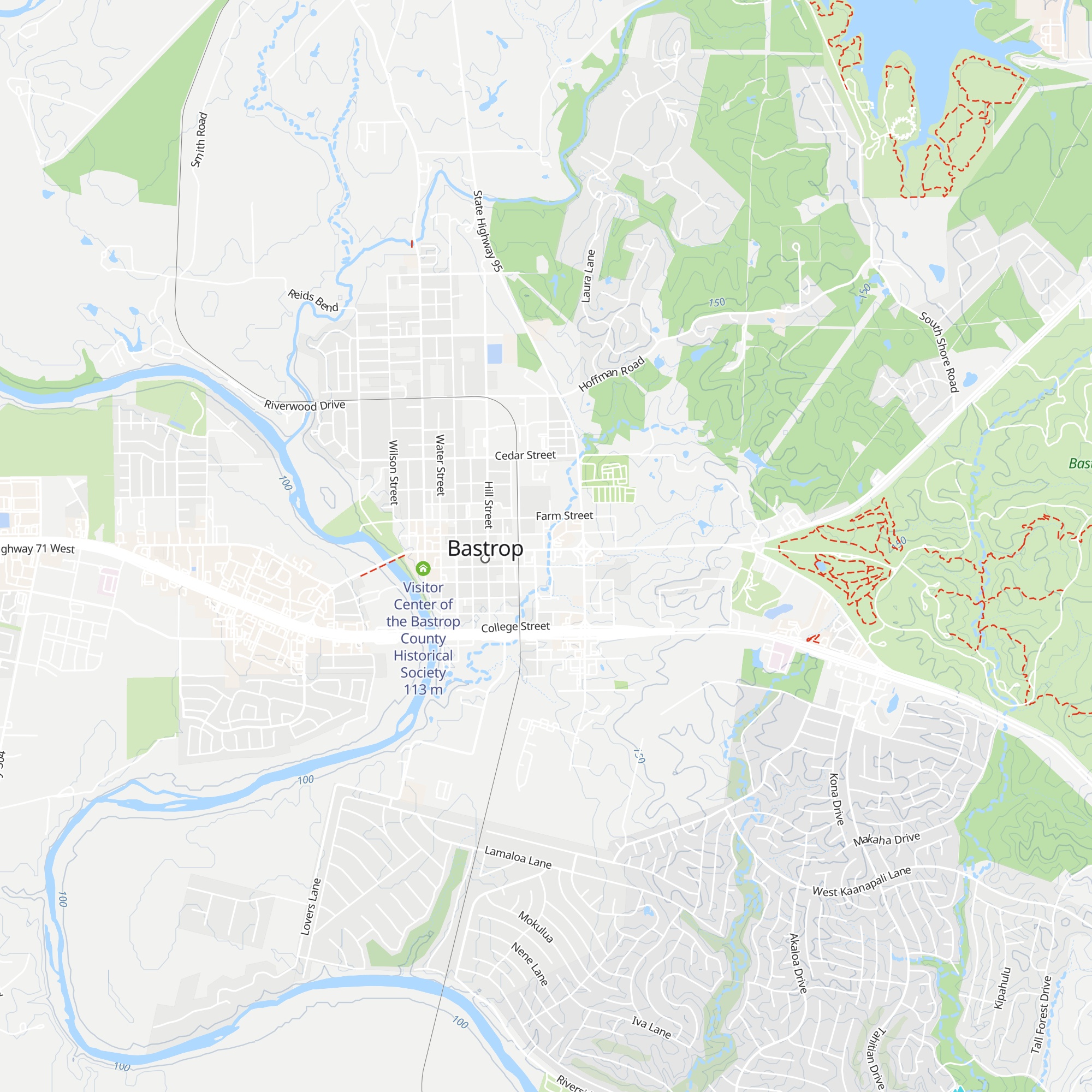 Visit Bastrop Texas map
