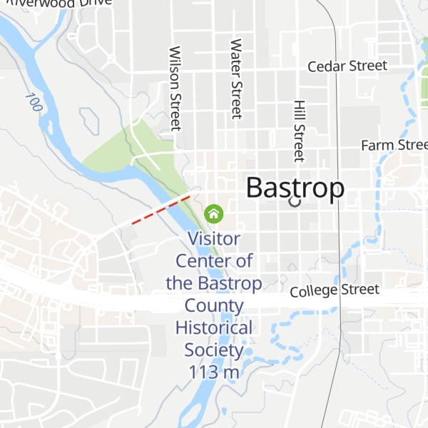 Map of Visitor Center of the Bastrop County Historical Society