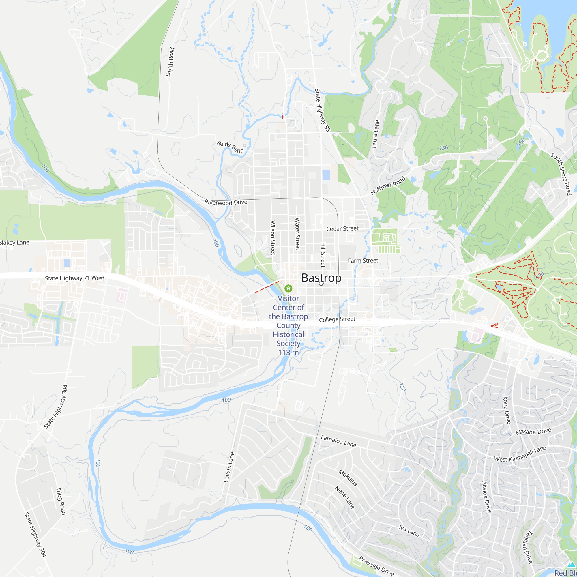 Visitor Center of the Bastrop County Historical Society map