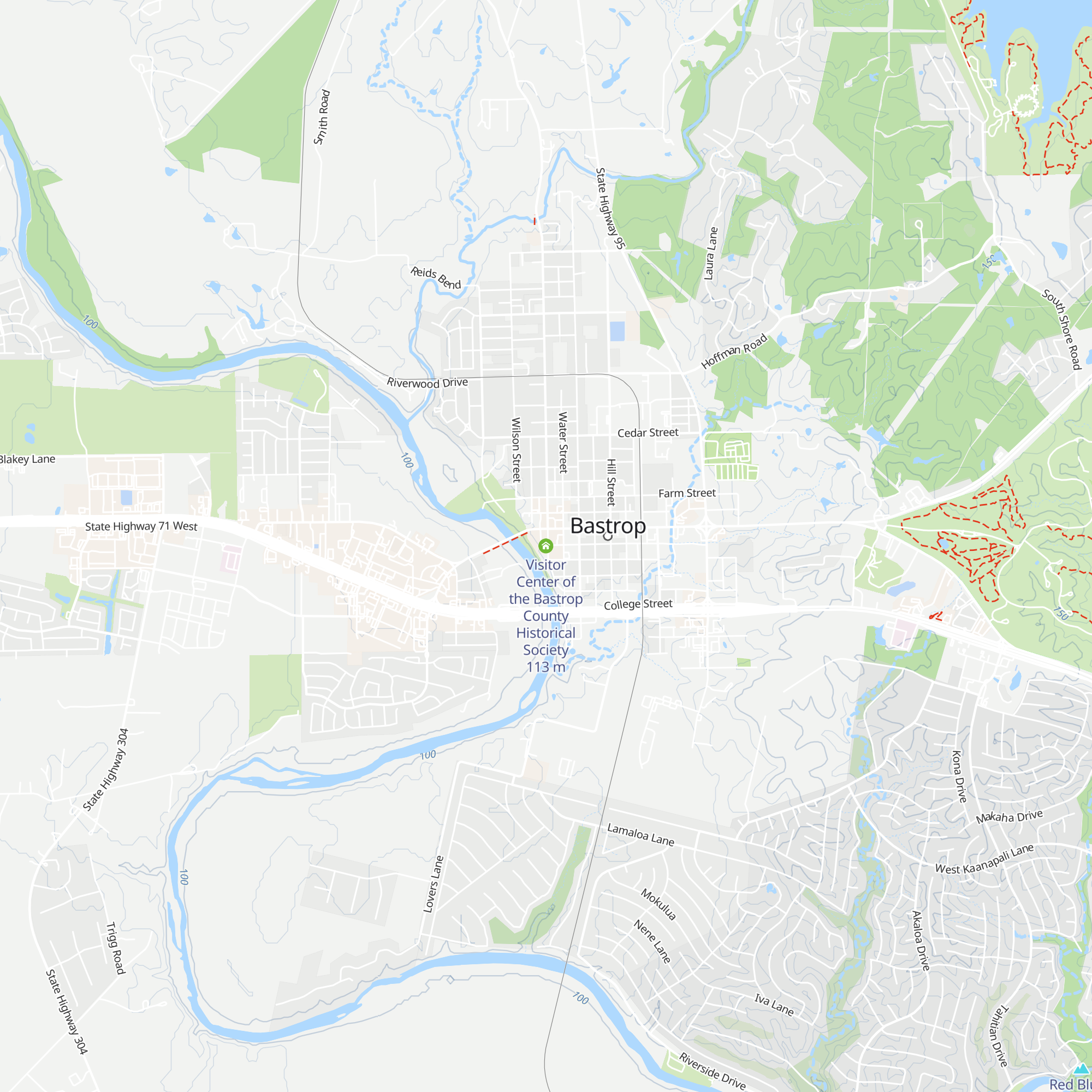 Visitor Center of the Bastrop County Historical Society map