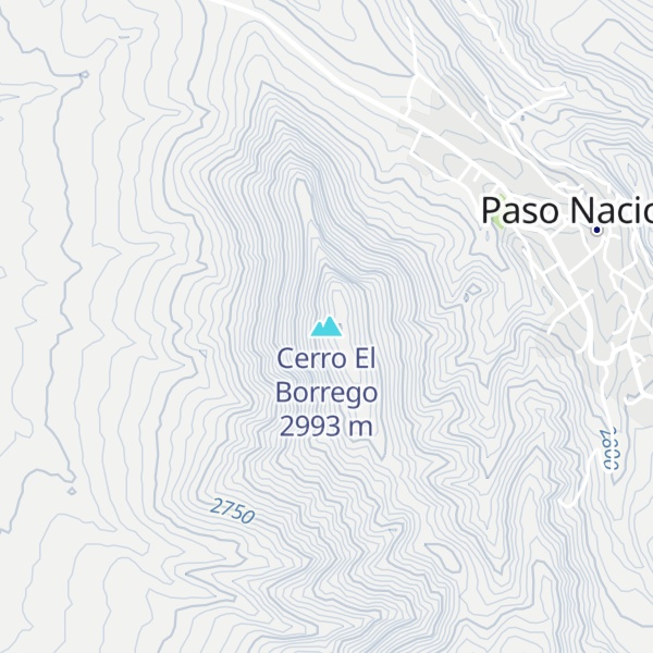 Map of Cerro El Borrego