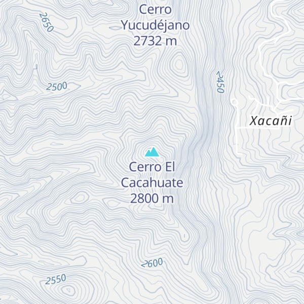 Map of Cerro El Cacahuate