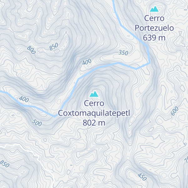 Map of Cerro Coxtomaquilatepetl