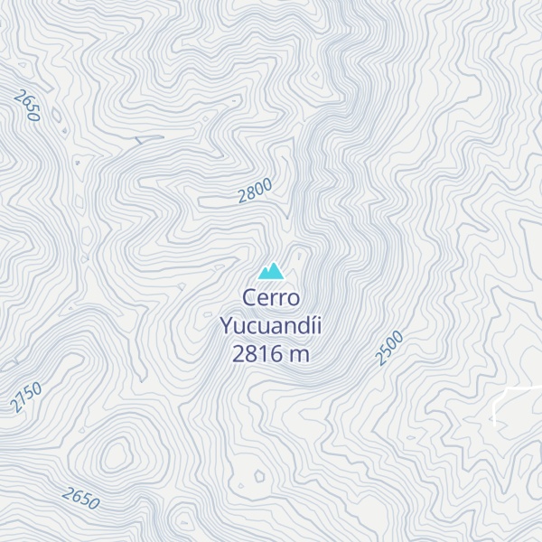 Map of Cerro Yucuandíi