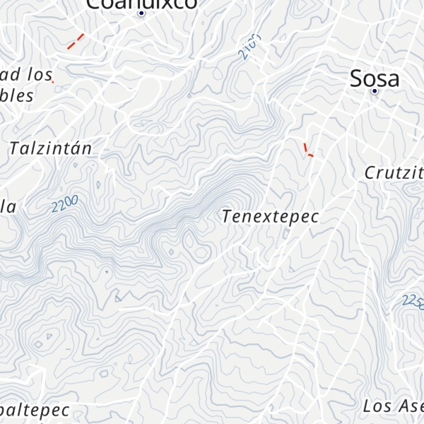 Map of Cerro Cacalococoapan