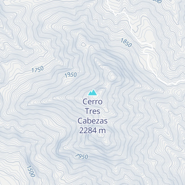 Map of Cerro Tres Cabezas