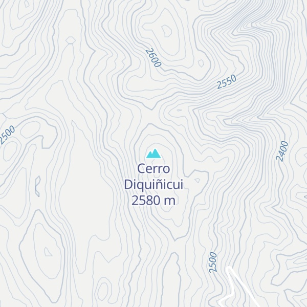 Map of Cerro Diquiñicui