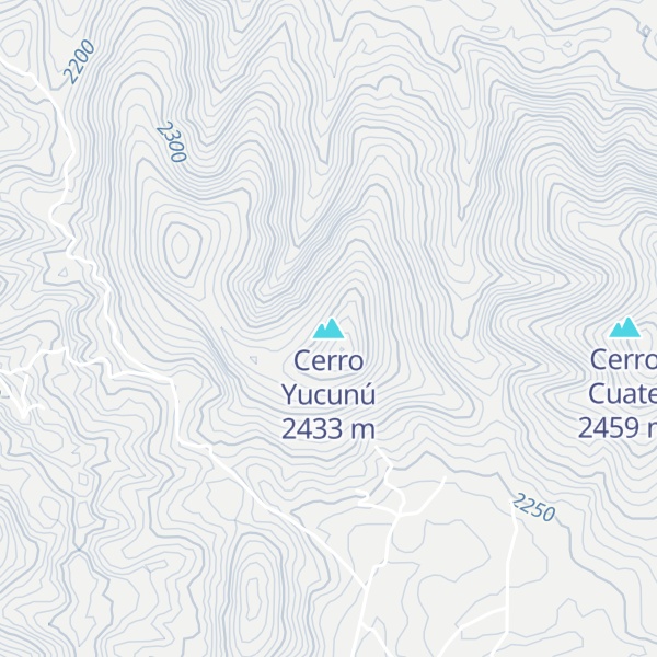 Map of Cerro Yucunú