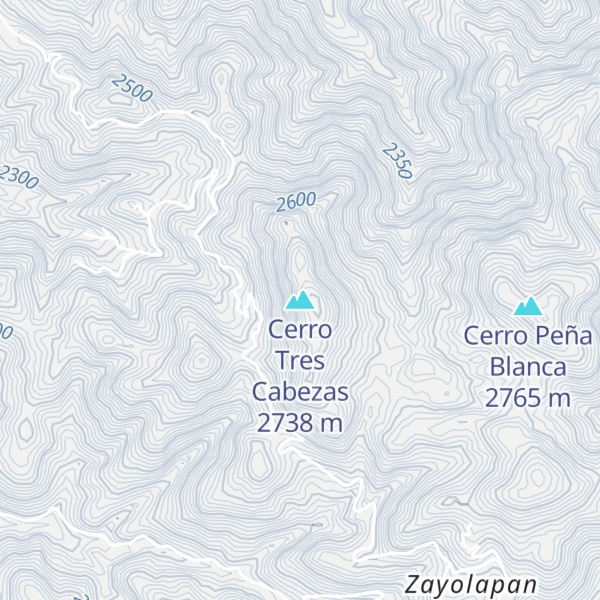Map of Cerro Tres Cabezas