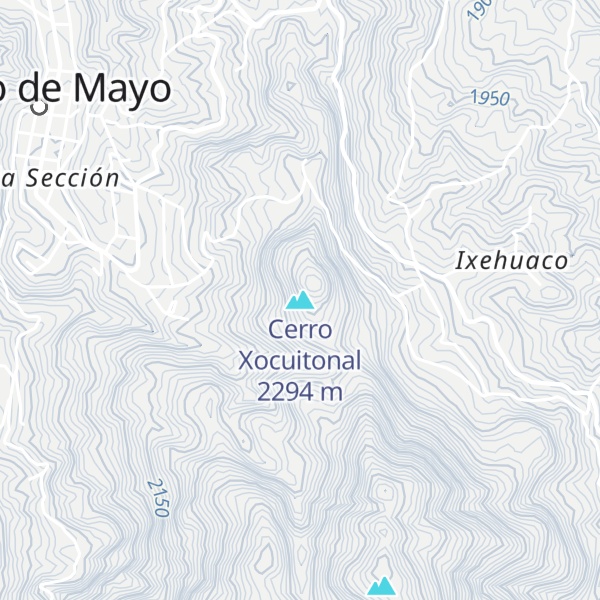 Map of Cerro Xocuitonal
