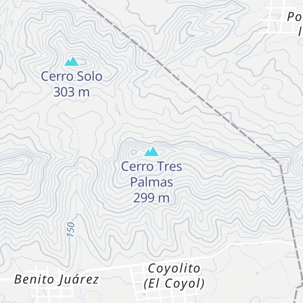 Map of Cerro Tres Palmas