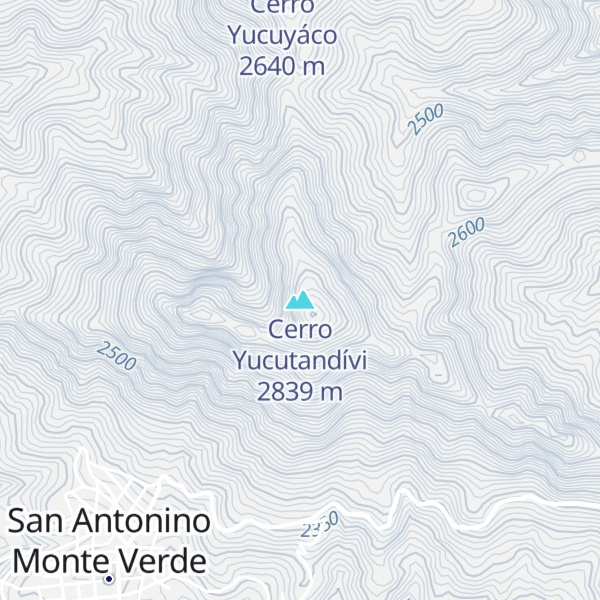 Map of Cerro Yucutandívi