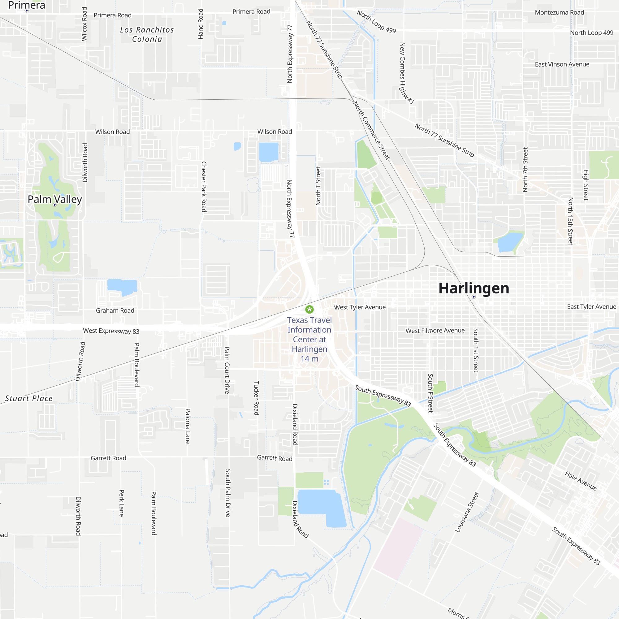 Texas Travel Information Center at Harlingen map