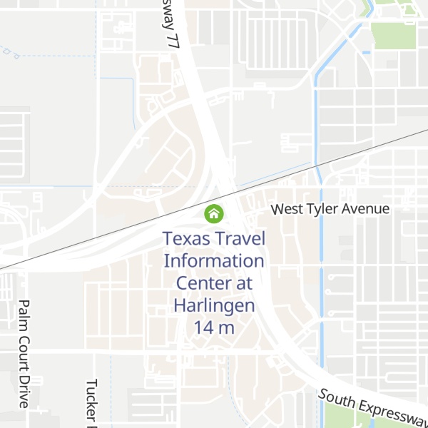 Map of Texas Travel Information Center at Harlingen