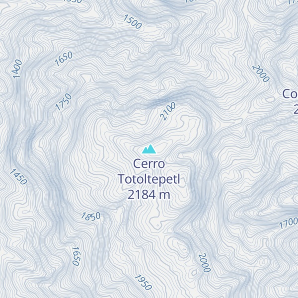 Map of Cerro Totoltepetl