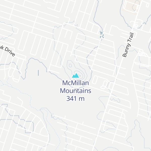 Map of McMillan Mountains