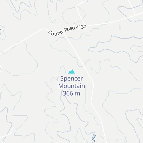 Map of Spencer Mountain