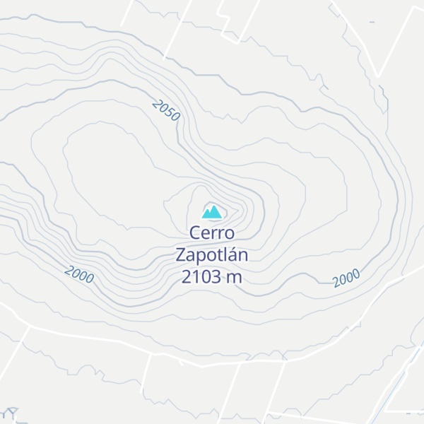 Map of Cerro Zapotlán