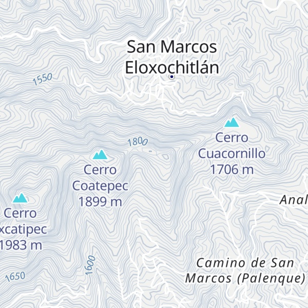Map of Cerro Texmoltepec