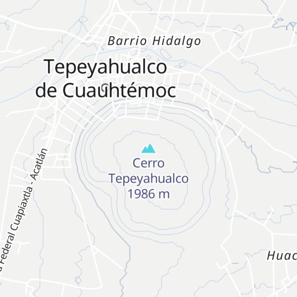 Map of Cerro Tepeyahualco