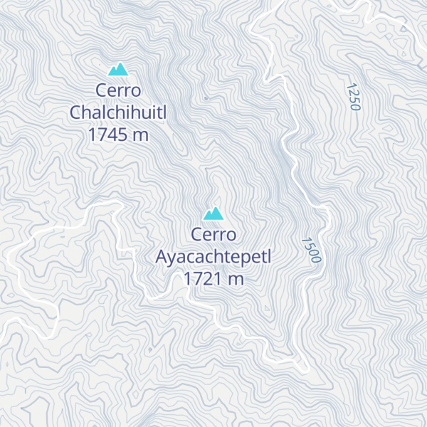 Map of Cerro Ayacachtepetl