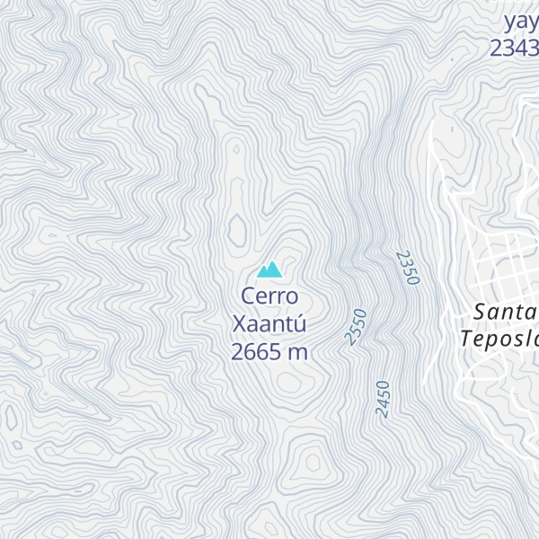 Map of Cerro Xaantú