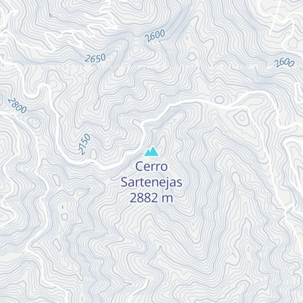Map of Cerro Sartenejas