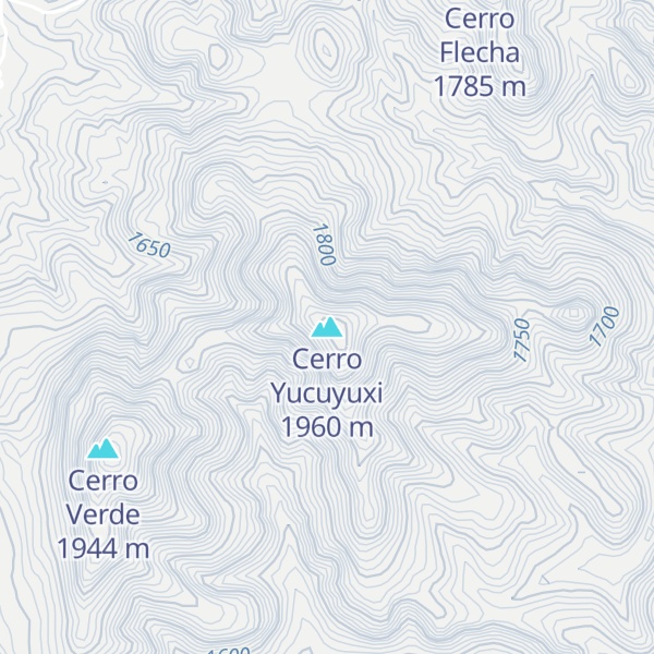 Map of Cerro Yucuyuxi