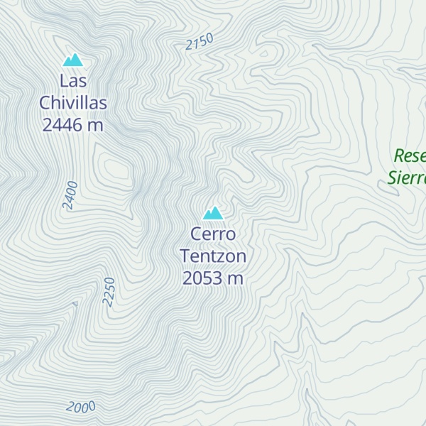 Map of Cerro Tentzon