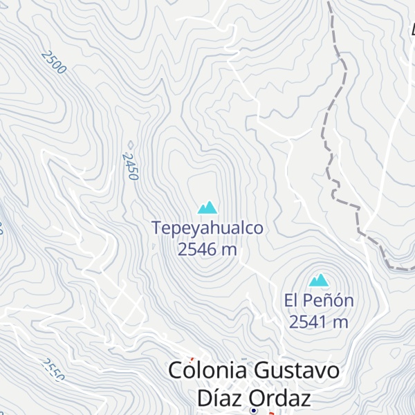 Map of Tepeyahualco