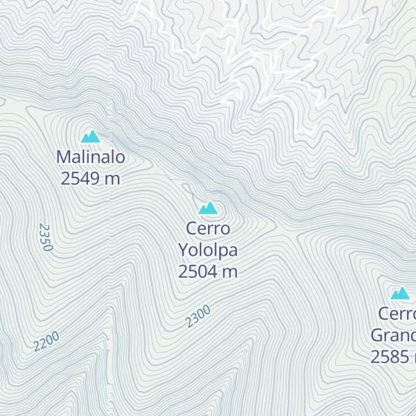 Map of Cerro Yololpa