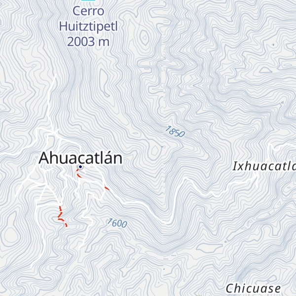 Map of Cerro Teochocatitla