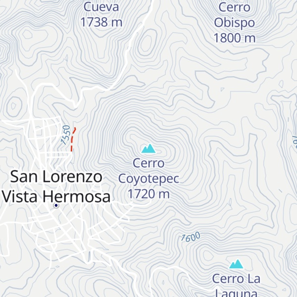 Map of Cerro Coyotepec