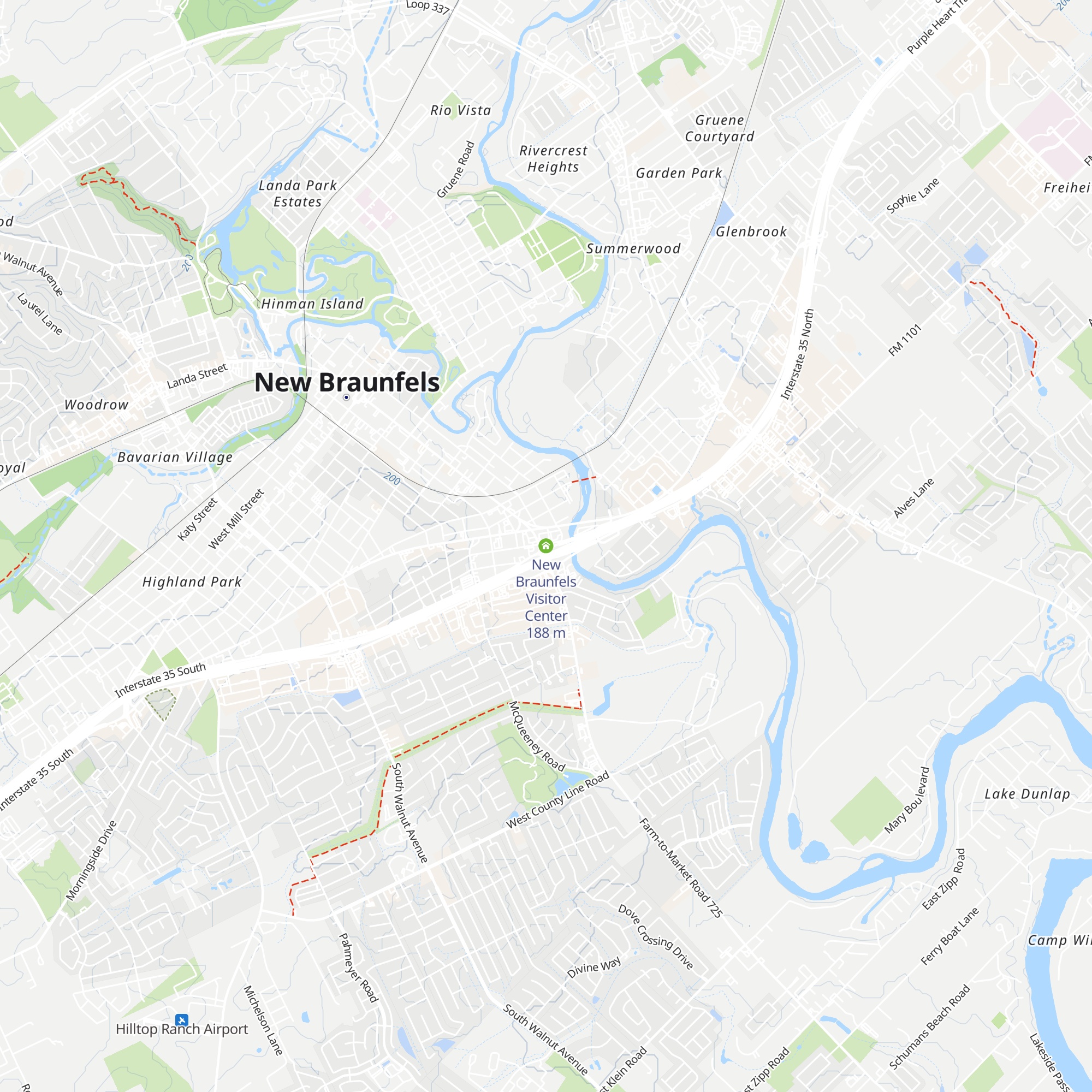 New Braunfels Visitor Center map