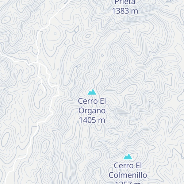Map of Cerro El Organo