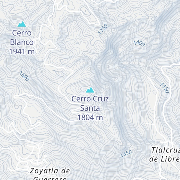 Map of Cerro Cruz Santa