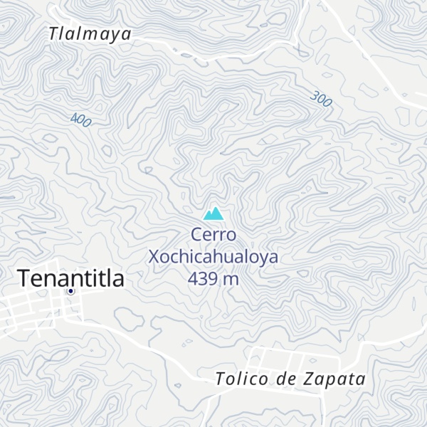Map of Cerro Xochicahualoya