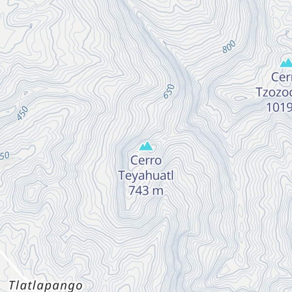 Map of Cerro Teyahuatl