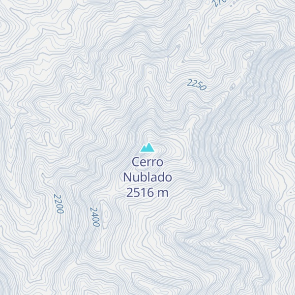 Map of Cerro Nublado