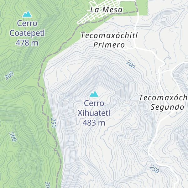 Map of Cerro Xihuatetl