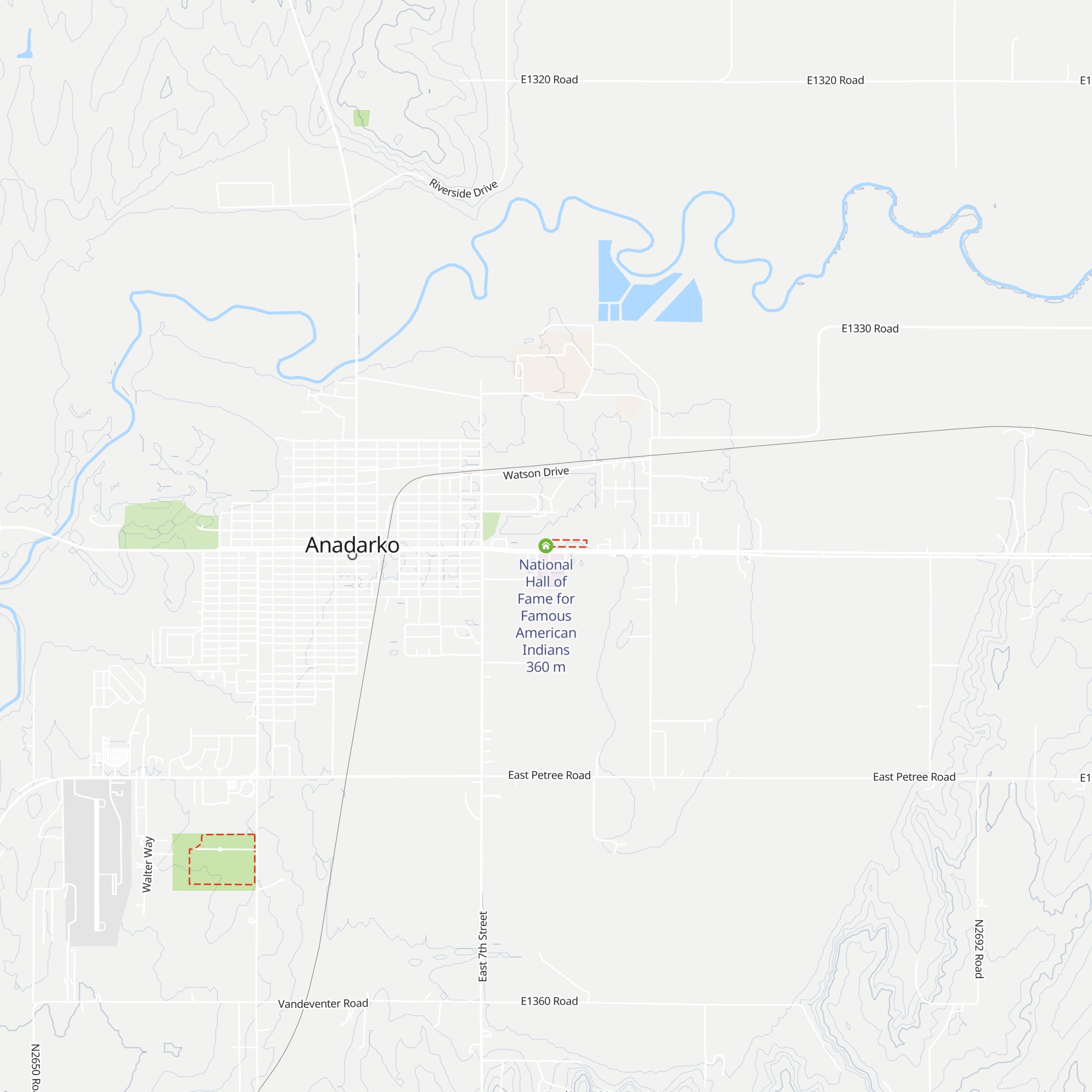 National Hall of Fame for Famous American Indians map