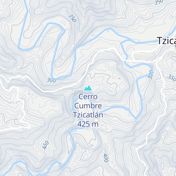 Map of Cerro Cumbre Tzicatlán