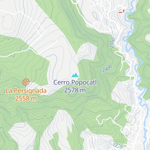 Map of Cerro Popocatl