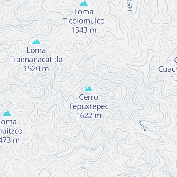Map of Cerro Tepuxtepec