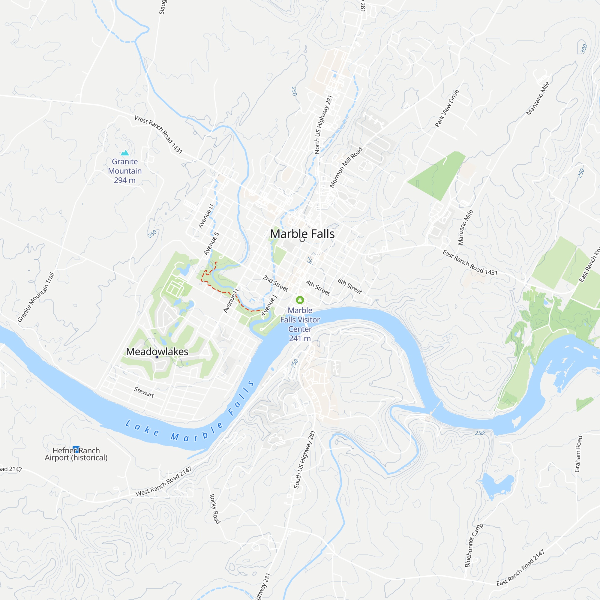 Marble Falls Visitor Center map
