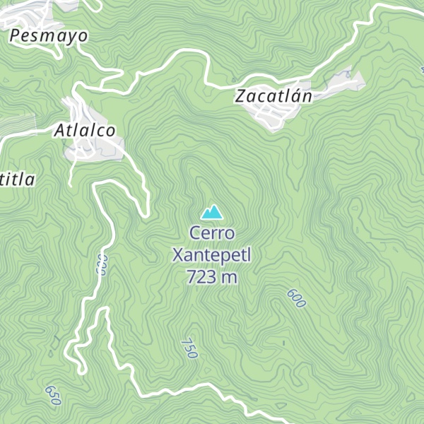 Map of Cerro Xantepetl